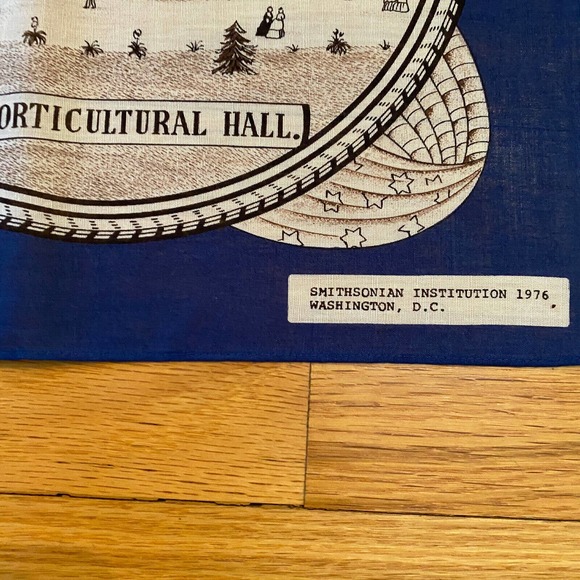 Smithsonian Echo Centennial Vintage Scarf 1776 1876 With Original Box Blue - Picture 6 of 10
